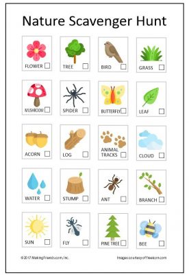 Printable Nature Scavenger Hunt Worksheet