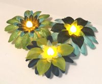 Colorful tea light centerpiece for special occasions