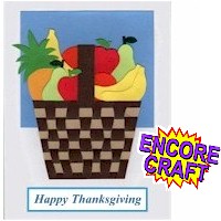 Thanksgiving Woven Paper Fruit Basket Card