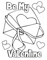 Valentine in an Envelope Coloring Page