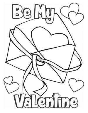 Valentine Coloring Page Card