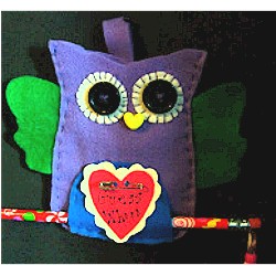 Valentine Felt Owl