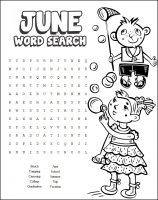 June Word Search Printable